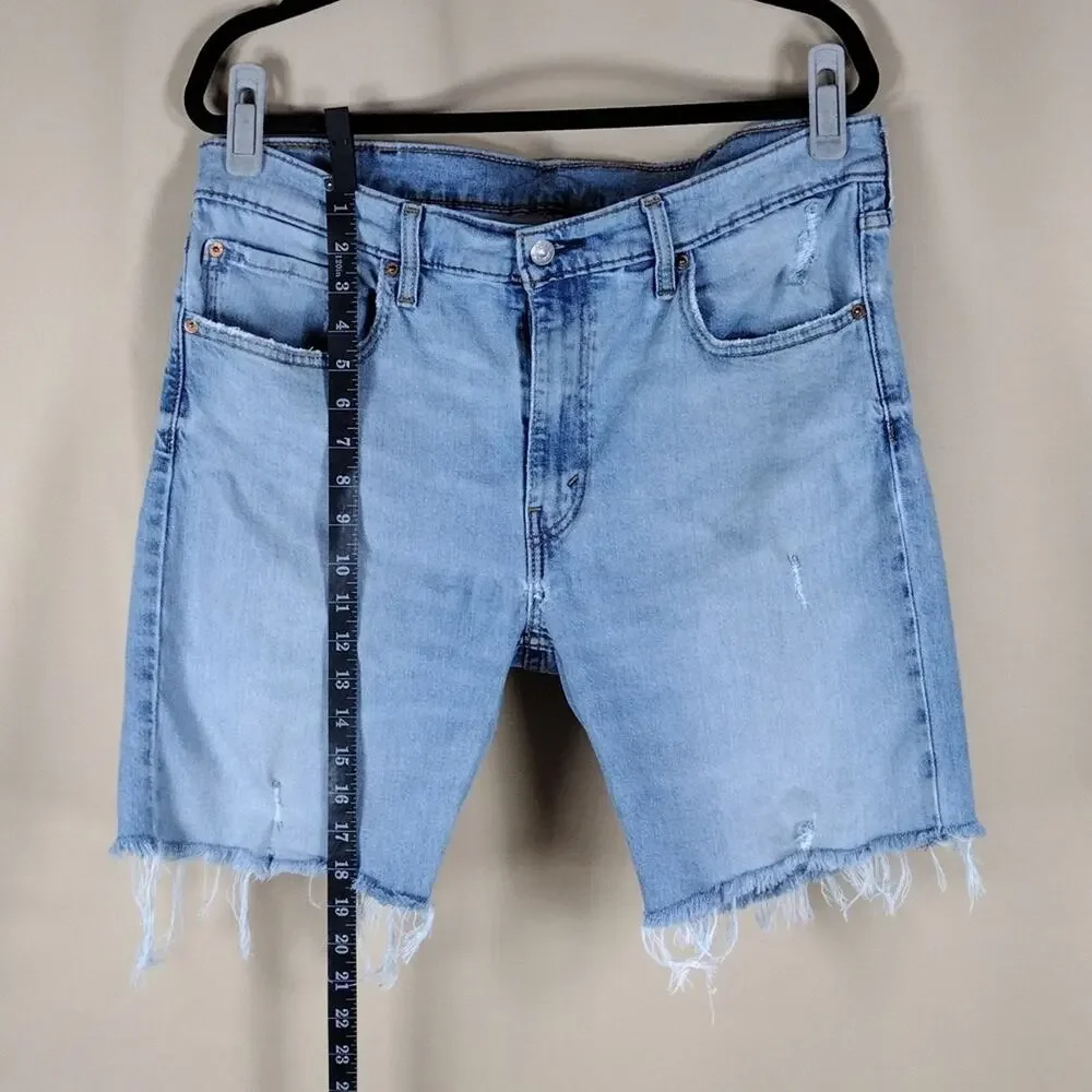 Levi’s Skinny Taper Jeans Men’s 38x32 Light Blue Denim Fringe